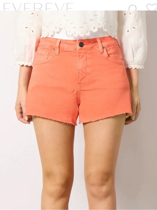 Kut From the Kloth Women's Jane High Rise Long Short Tangerine Color Size 4 NWT