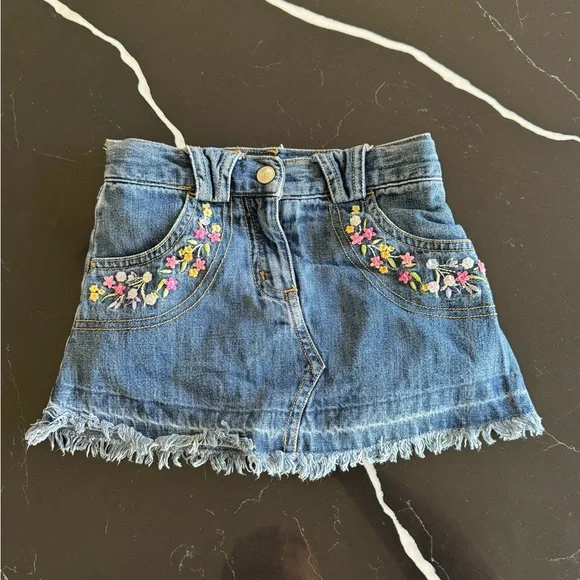 Y2K Embroidered Denim Mini Skirt‎
