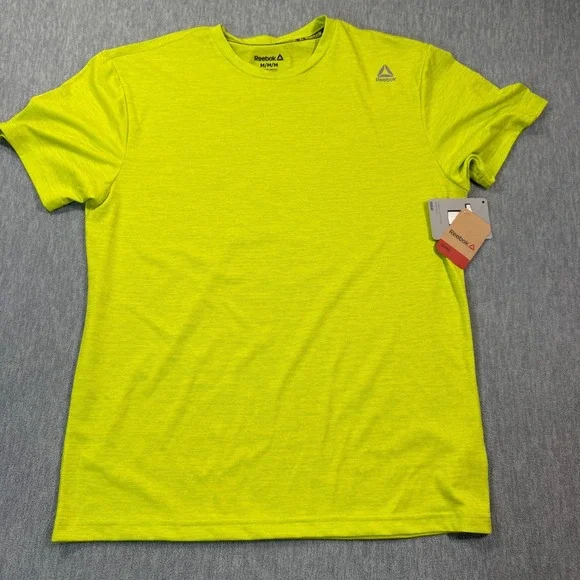 Reebok T-Shirt Men‎ M Yellow Regular Fit Training Lightweight Active Gym Tee NEW