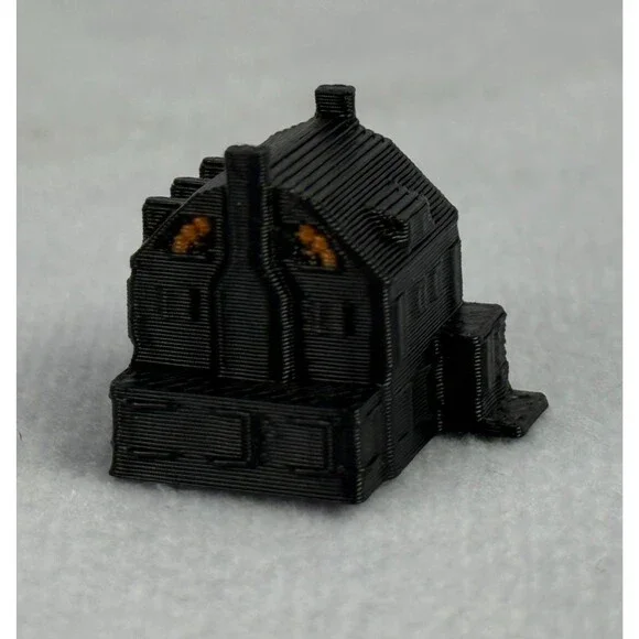 Amityville Horror 1979 Movie House Monopoly Game Piece Black with Orange Windows