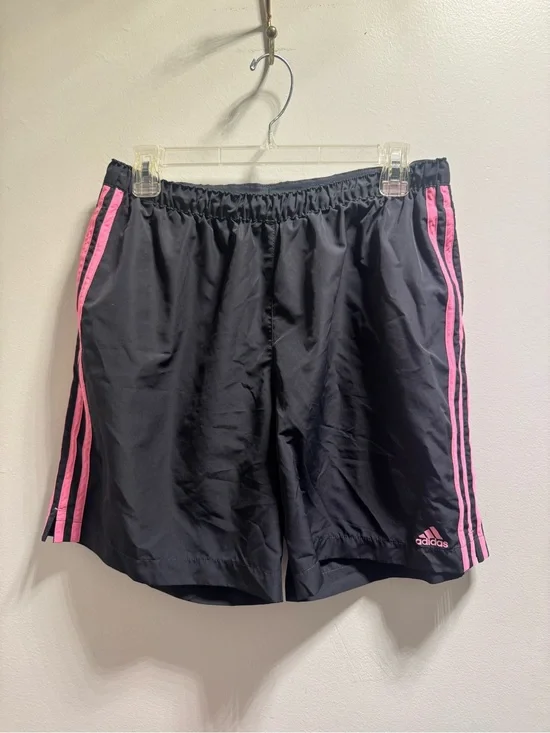 *Adidas Women’s Black Athletic Shorts with Pink Accent Stripes