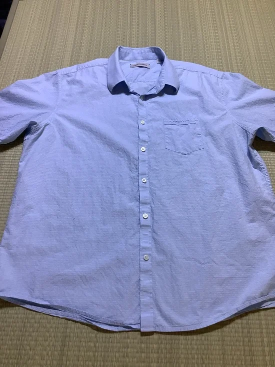 James Campbell Classic Puckered Light Blue Men's Button-Up Shirt