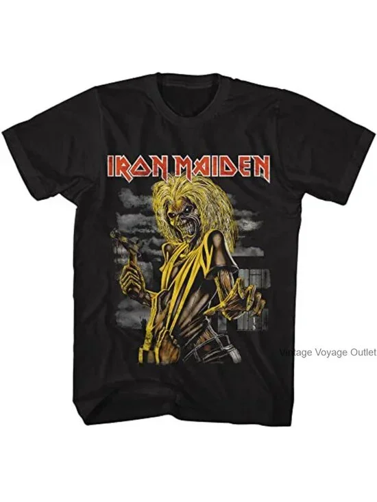Iron Maiden Killers Eddie Bloody Axe Graphic Tee Cotton Crewneck Unisex