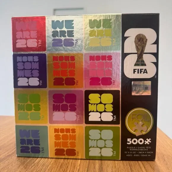 FIFA World Cup 2026 500 Piece Foil Accent Jigsaw Puzzle Complete Buffalo Games