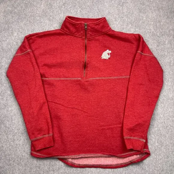 Stadium‎ Athletics Washington State Cougars Pullover Large Red 1/4 Quarter Zip