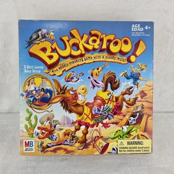 Milton Bradley Buckaroo Game Saddle Stacking Buckeroo 2004 Vintage 100% Complete