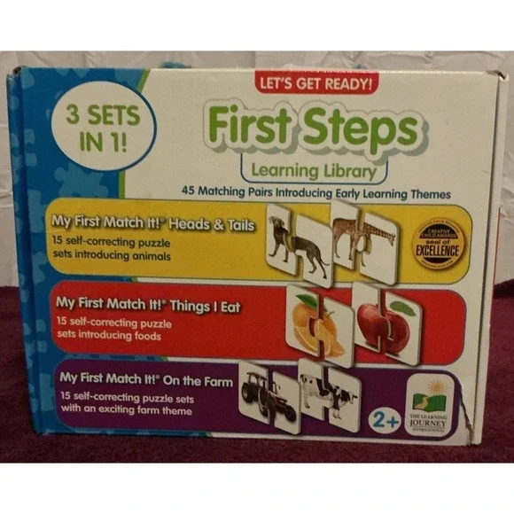 First‎ Steps Learning Library Let's Get Ready ANIMALS FOOD FARM 3-in-1 Puzzle