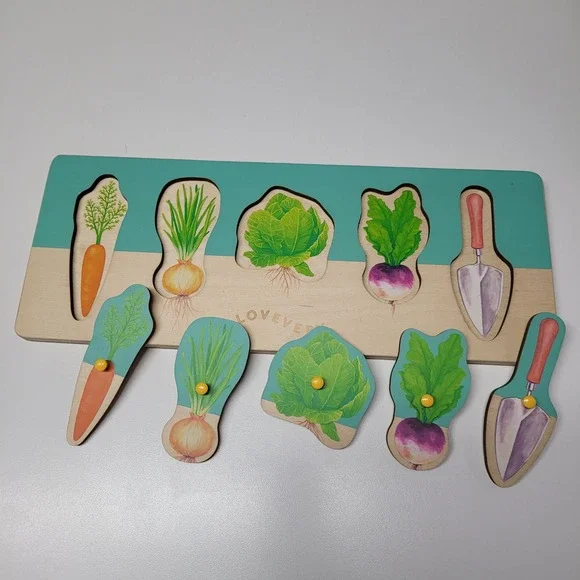Lovevery Wooden Vegetable Garden Puzzle Board Educational‎ Toy