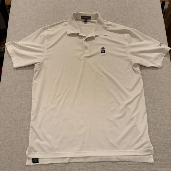 Peter Millar Summer Comfort Polo Shirt Men XL White The Farms Golf Founders 2013
