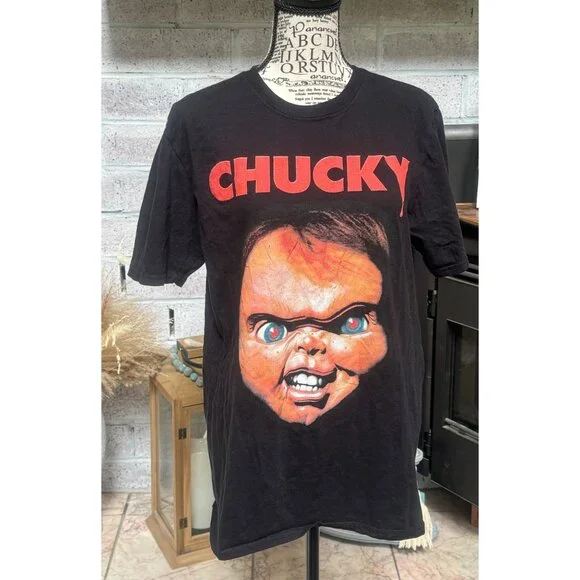 Chucky Horror Shirt Black Unisex Medium Spirit‎ Halloween Graphic Tee