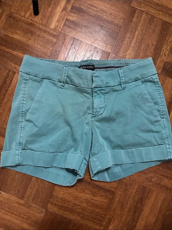 Dear John Teal Blue Green Cuffed Chino Shorts Size 27