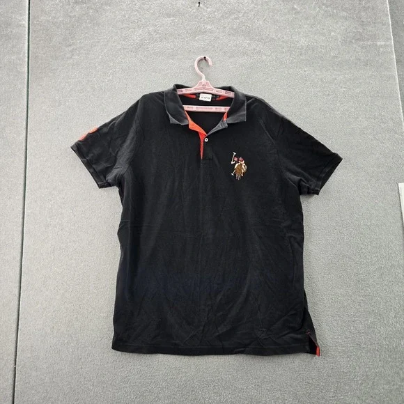 U.S.‎ Polo Assn. Men Polo XXL Black Big Flesh Pony Embroidery Short Sleeve