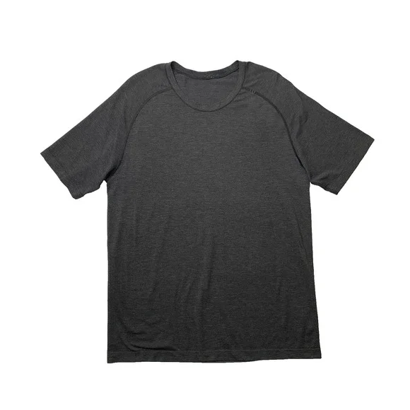 Lululemon Shirt Men L Large Grizzly Grey Metal Vent Tech Short Sleeve Running