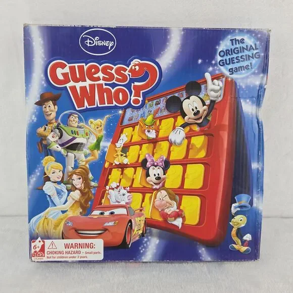Disney Guess Who Game Hasbro Toy Story Cars Mickey Minnie Princess 2014 Complete