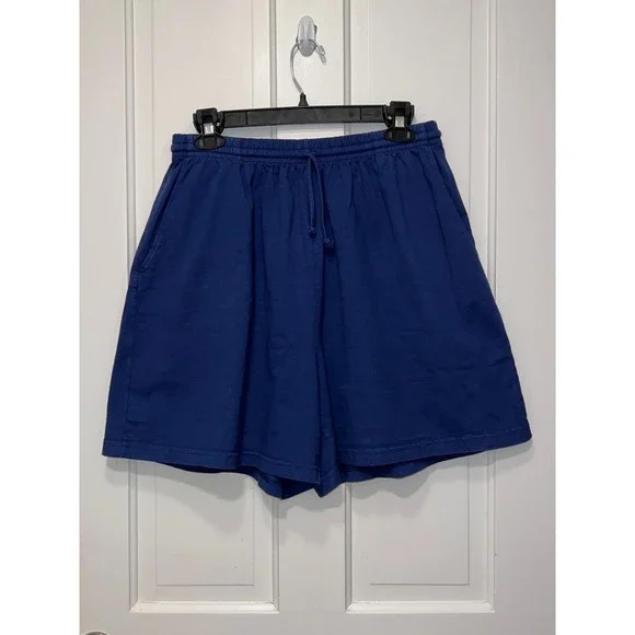 Fresh Produce Navy Blue Cotton Jersey Shorts Womens XXL Made in USA Drawstring