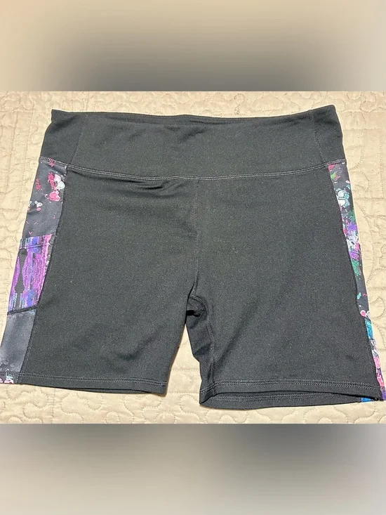 Fabletics Black Mid-Rise Bike Shorts