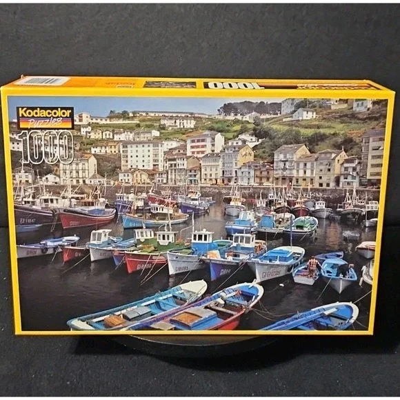 Kodacolor Rose Art‎ 1000 Piece Puzzle Luarca Harbor Spain Sealed