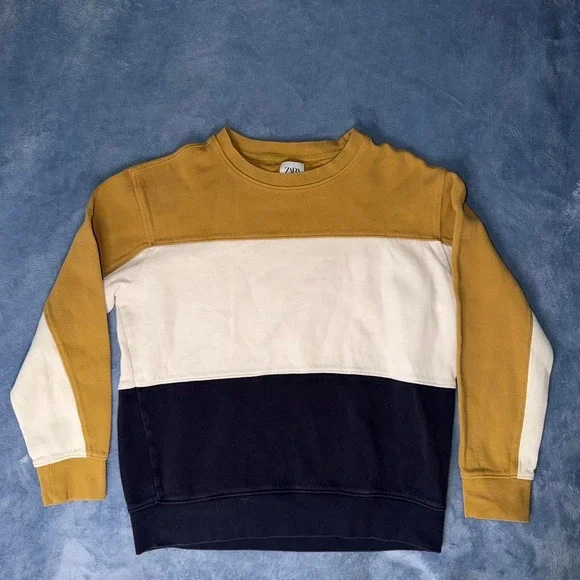 Zara Color Block Crewneck Sweatshirt