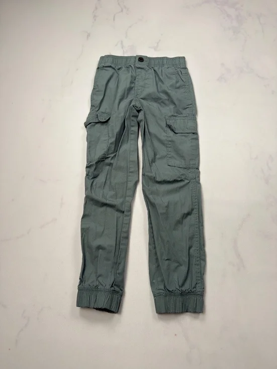 OshKosh B'gosh Cargo Pants Green Elastic Cuffs - Boys 8