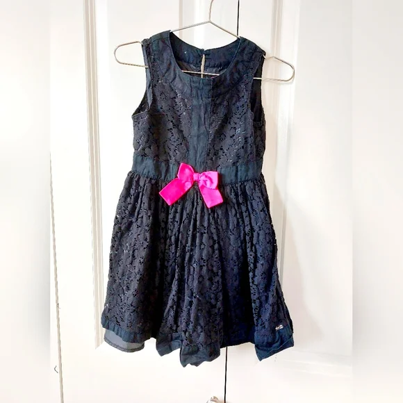 Black Lace Dress Pink Bow Size‎ 3t
