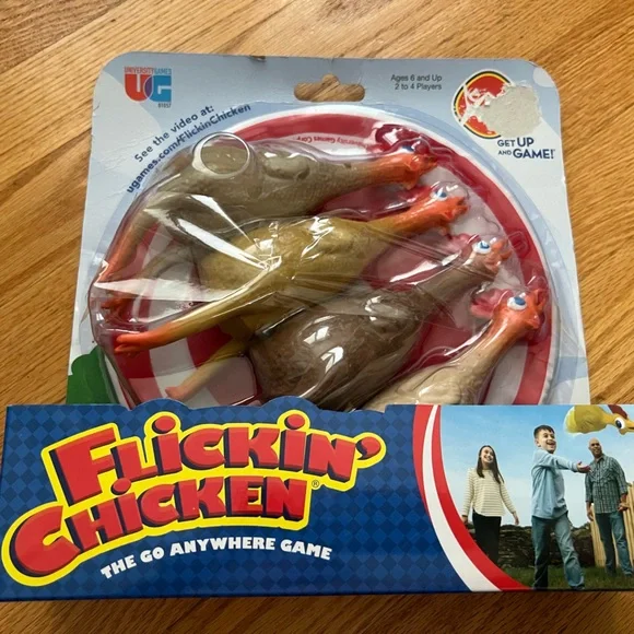 Flickin' Chicken Game - Fun Family Game with Red and Brown Chickens