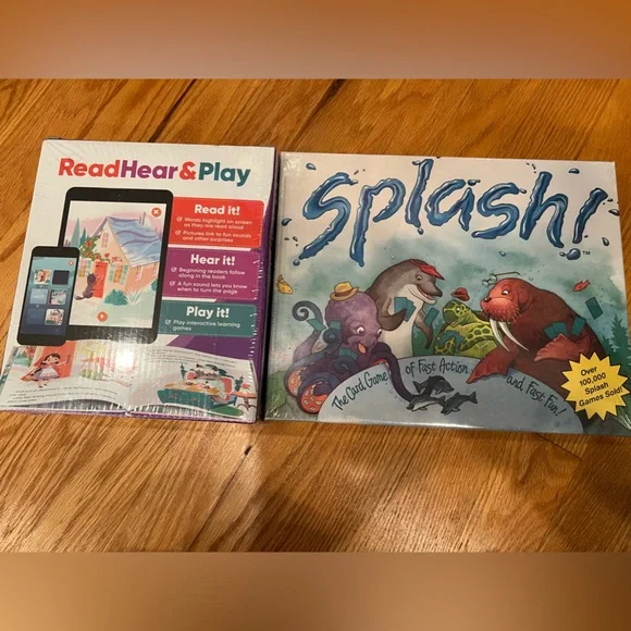 - Read hear and play books set and splash game