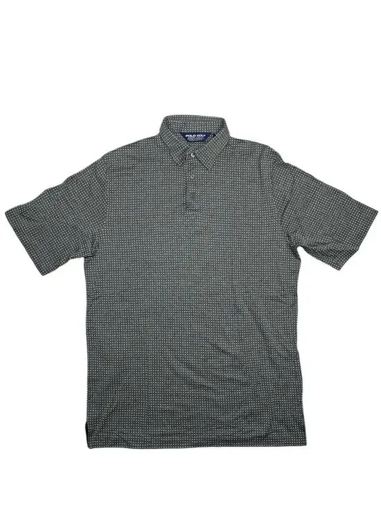Polo Golf Ralph Lauren Shirt M Pima Cotton Peru Gray Dot Pattern Excellent