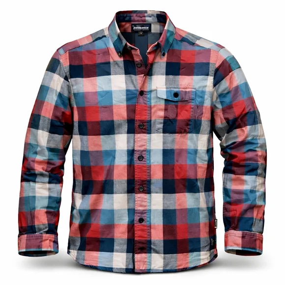 Patagonia Organic Cotton Plaid Button-Up Men's Shirt Red Blue‎ White
