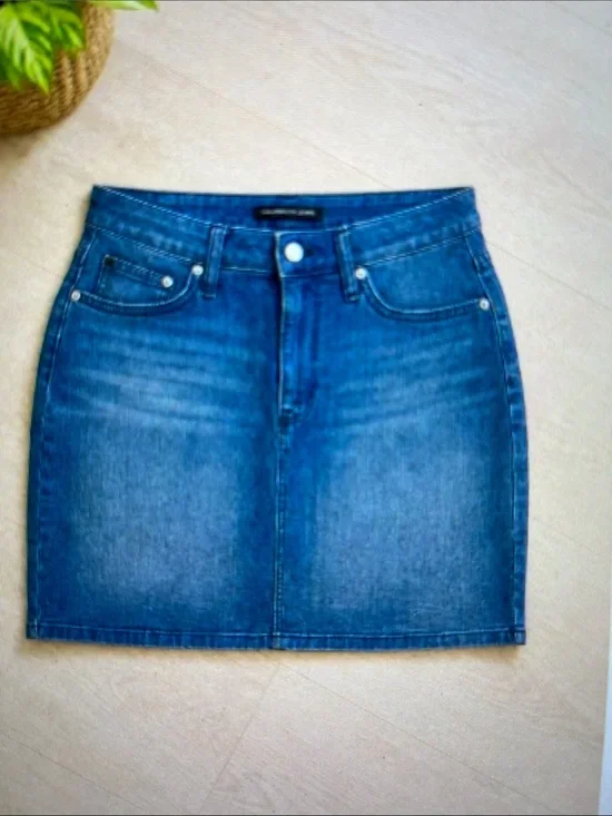 Blue Denim Mini Skirt - Women's