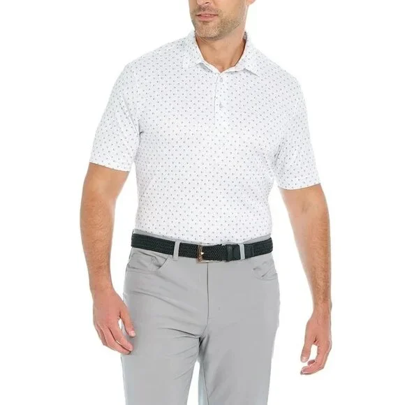 NEW Greg Norman ML75 Men's M Polo Shirt Luxurious Moisture Wicking Pattern