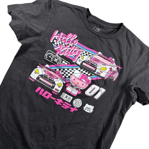 Hello Kitty T-Shirt Unisex Sz‎ M Black Tokyo Speed Racing JDM Graphic Tee