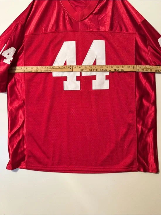 Red Men’s Football Jersey with White Number 44