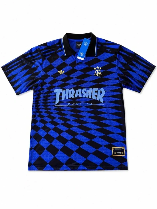 Adidas x Thrasher Argentina  Blue Patterned Men's Soccer Shirt