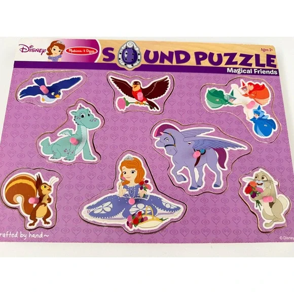 Melissa & Doug Disney Sofia the First Magical Friends Wooden Sound Puzzle 7508
