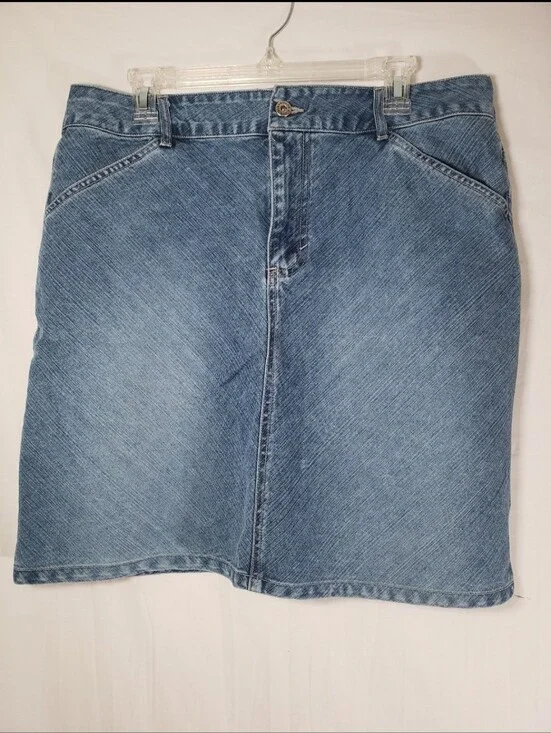 Route 66 Medium Washed Blue Jean Skirt Sz 16
