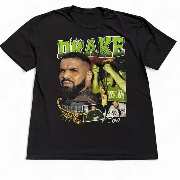 Drake Aubrey Graham Rap Tee Men's Size Large I I Scorpion Hip Hip Streetwear