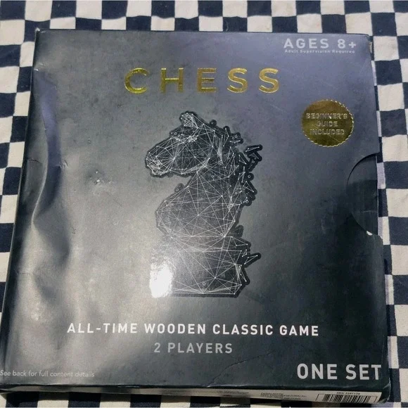 CHESS SET ALL-TIME WOODEN CLASSIC GAMES AGES 8+ Open‎ Box ALL Pieces