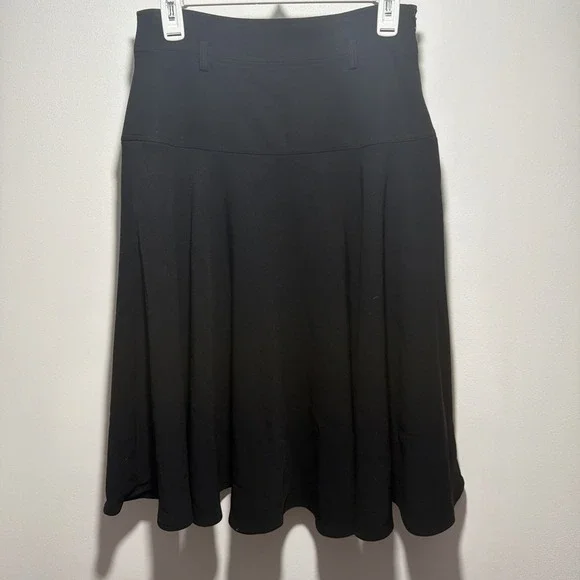 Calvin Klein Women's A-Line Flared Lux Midi Skirt Black Sz 2