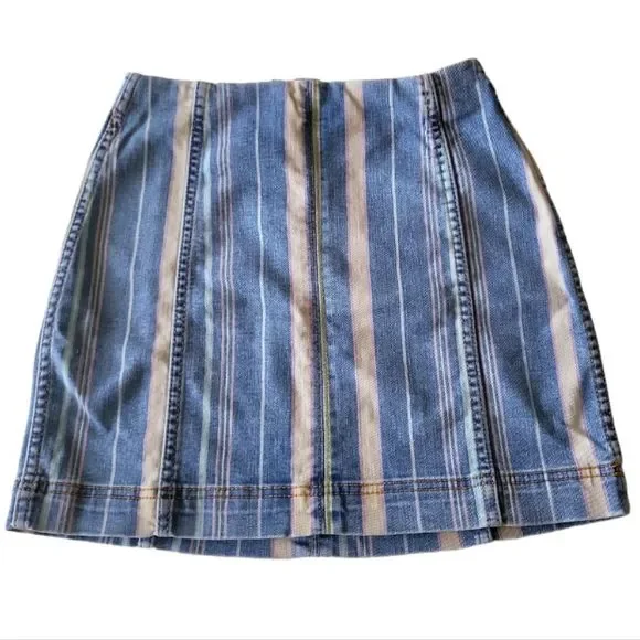 WILD FABLE Striped Denim Mini Skirt‎ Size 00