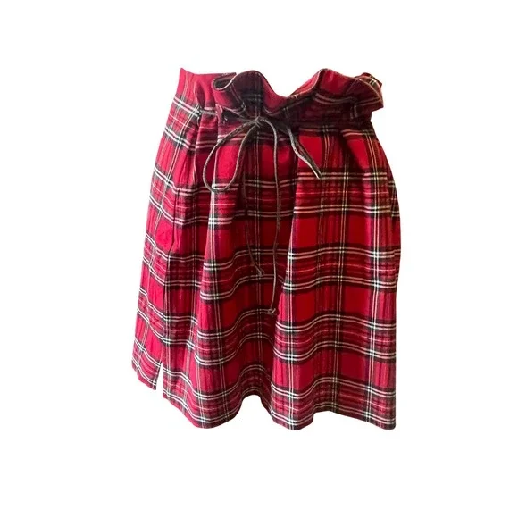 VTG Charlotte Russe 90s Schoolgirl Plaid Mini Skirt 5 Red Y2K Grunge Tartan‎