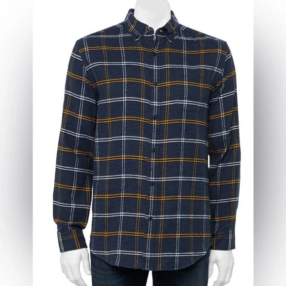 NWT‎ M  Flannel Button Down Shirt Croft & Barrow Men
