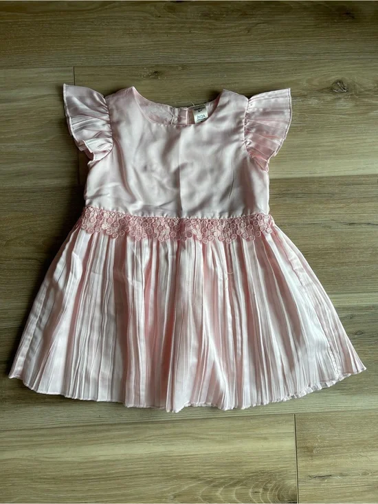 OshKosh B'gosh Light Pink Lace-Waist Pleated Party Dress