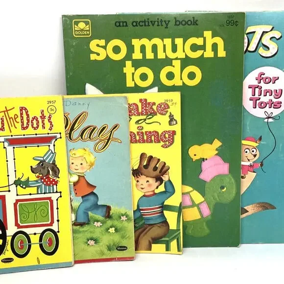 Vintage 1950s Activity Books Whitman Golden Easter Dot To‎ Dot LOT of 6