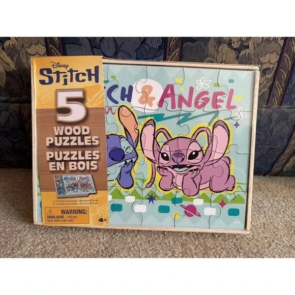 Disney Stitch 5 Wooden Puzzles