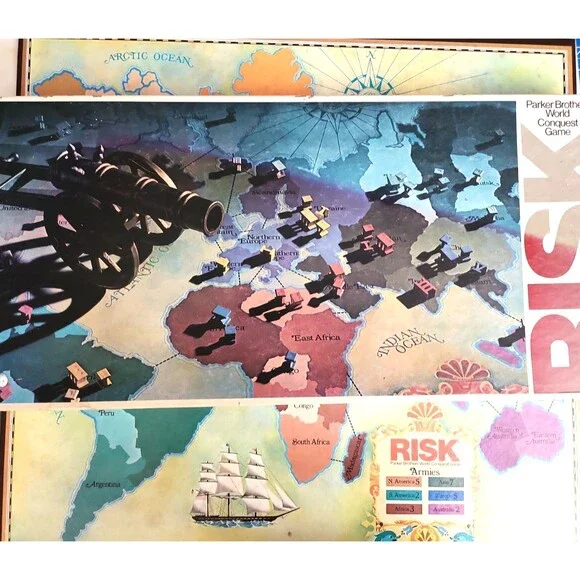 Vintage 1975 Board Game Risk Parker Brothers Complete