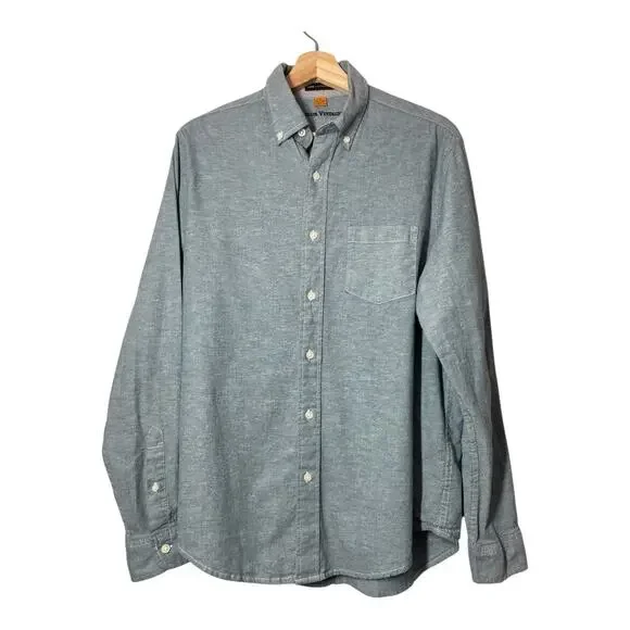 Tailor Vintage Chambray Shirt Blue Mens Size Medium Luxe Performance M