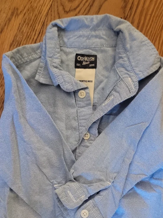 OshKosh B'gosh Light Blue Baby Button-Up Bodysuit