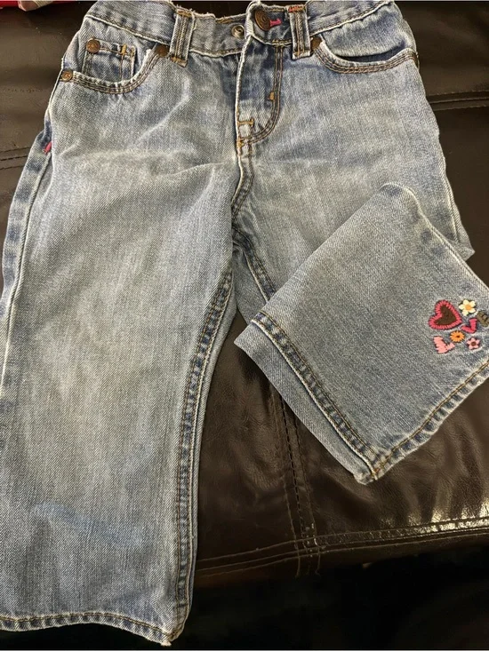 OshKosh B'gosh Light Blue Boot Cut Jeans with Heart Embroidery