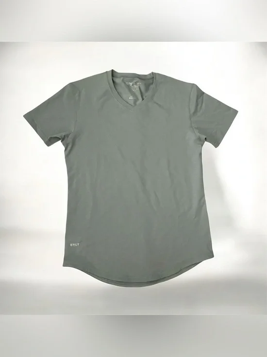BYLT drop cut v neck lux short sleeve shirt medium