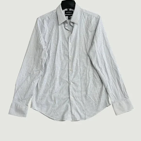 Bonobos Men's M Slim Fit Checkered Long Sleeve Button-Down Tech Shirt G1897